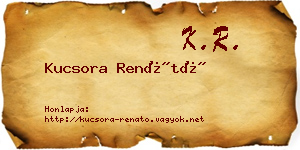 Kucsora Renátó névjegykártya